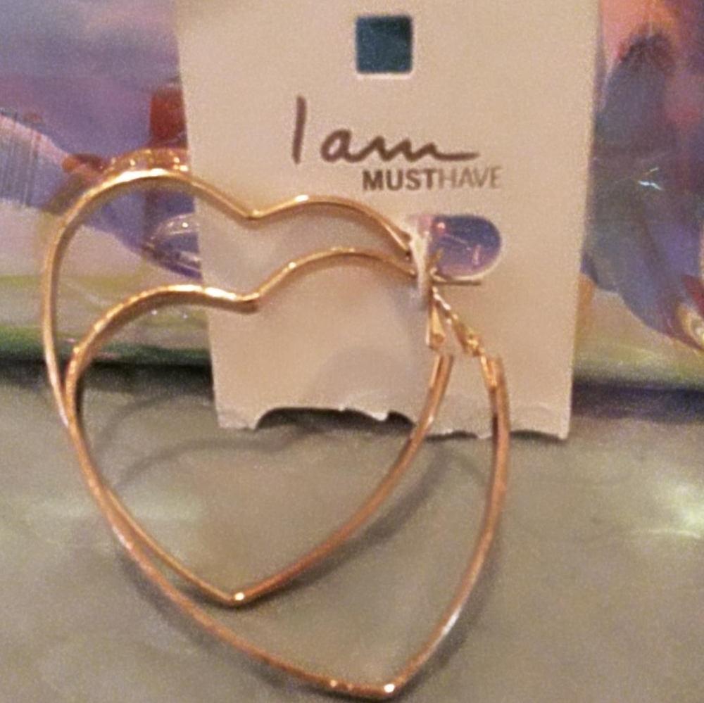 Brand New heart sparkly earrings